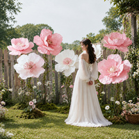Reuze handgemaakte papieren bloemen bruiloftdecoratie kunstbloemen tuinachtergrond evenement feest presentatie op maat gemaakte bloemendecoratie