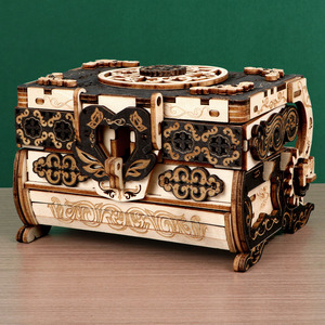 <span class=keywords><strong>Scatola</strong></span> Portagioie Antica Puzzle 3D in <span class=keywords><strong>Legno</strong></span> Giocattolo Educativo per Adulti Regalo Artigianale Creativo Fai-da-Te MAYBEARS Edifici - Product Image 1
