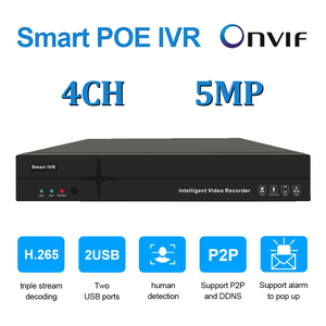 4CH อัจฉริยะ H.265 5MP แบบ POE HMDI P2P 2พอร์ต USB พอร์ต RCA เอาต์พุต RCA NVR โลโก้กำหนดเอง - Product Image 2
