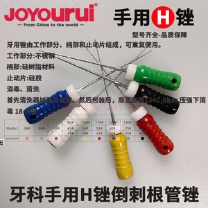 Joyourui Dental H-Files Acier inoxydable 45-80 #   Limes manuelles pour canaux radiculaires avec codage couleur pour usage buccal - Product Image 3
