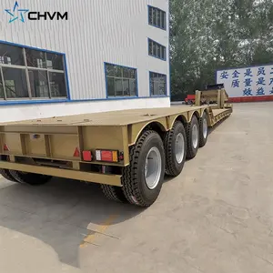 Gooseneck Trailer Factory Supply Hydraulic Gooseneck Hydraulic Extendable 4 Axle Detachable Lowbed Semi Trailer