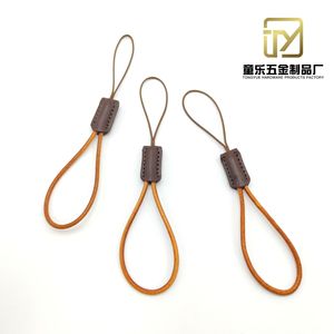 <b>Leather</b> Mobile Phone <b>Lanyard</b> Brown Finger Style Durable Rope Anti Loss Strap For Phone And USB Drive - Product Image 4