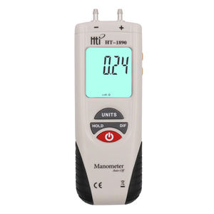 Manomètre différentiel numérique à grand écran LCD pour salle blanche, double port, pour la mesure de la différence de pression - Product Image 1