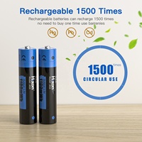 Batería Recargable de Litio de Estado Sólido Hixon de 1.5V y 1100mWh AAA, con 1500 Ciclos de Vida Larga, Carga Rápida, Certificación CE