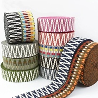 38MM Coloré Zig Zag Ethrique Coton Jacquard Ruban Sangle pour Vêtements Sac À Dos Décoratif DIY Accessoires De Couture