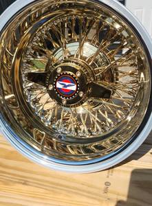 ล้อแม็กซ์สีทองทั้งวง ขนาด 13x7 14x7 แบบเดย์ตัน 72 ก้าน สำหรับรถโลว์ไรเดอร์ ใช้กับ<span class=keywords><strong>ยาง</strong></span>ขอบขาวขนาด 155/80/13 - Product Image 3