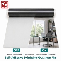 Film intelligent PDLC auto-adhésif à haute transparence, verre de confidentialité commutable pour porte de balcon