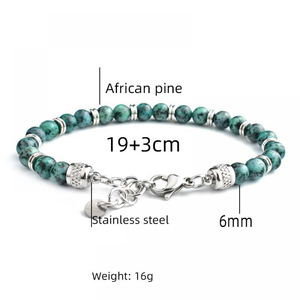 Di alta qualità nuova moda all'ingrosso gioielli da uomo in acciaio inox pietra <span class=keywords><strong>naturale</strong></span> <span class=keywords><strong>turchese</strong></span> lapislazzuli perline <span class=keywords><strong>bracciale</strong></span> - Product Image 6