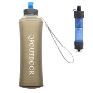 Mini Waterfilter Fles 2020 Trendproduct Mode Logo Custom Bpa Gratis Sport Outdoor Draagbare 300Ml Waterzuiveraar Systeem