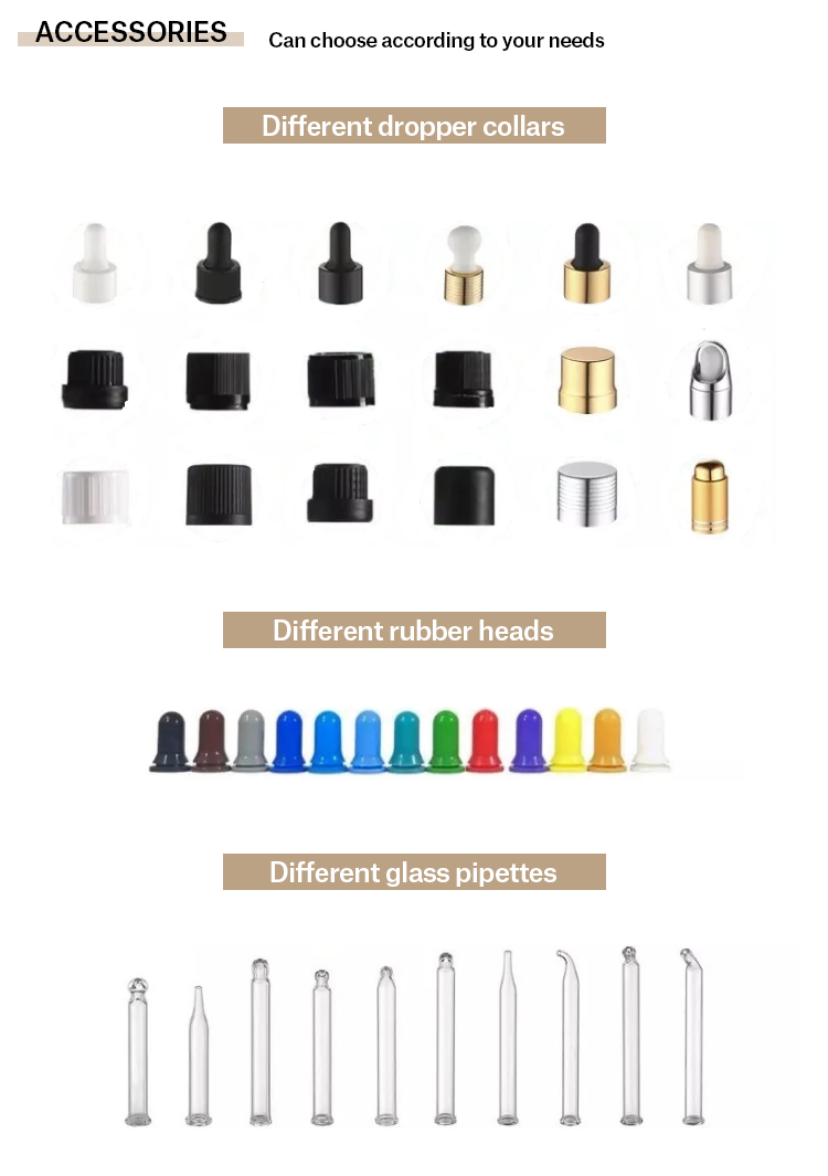Frosted Rectangle Square Glass Dropper Bottle Liquid Matte Small Tasteless 30ml