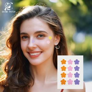 สติกเกอร์รูปใบหน้าน่ารัก12รูปดอกไม้สีส้มสีชมพูม่วงแผ่นแปะสิวไฮโดรคอลลอยด์ลดกระหน่ำสำหรับทุกสภาพผิว - Product Image 2