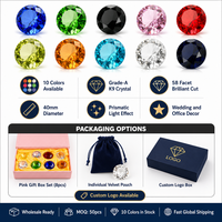 Décoration personnalisée en cristal coloré et diamant, pierre de verre à facettes de 4 cm, accessoires de décoration intérieure, jouet, vente en gros