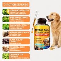 YB 17-en-1 Gouttes multivitaminées organiques à absorption rapide, riches en protéines, à base de Turkey Tail et Lion's Mane, pour le soutien immunitaire des chiens de toutes races