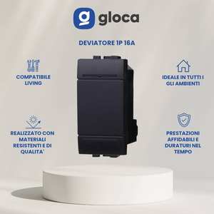 Interruptor de pared Gloca de 1 vía y 1 interruptor, 16A 250V, paquete de 4, de plástico, fácil instalación, para la serie Living - Product Image 2