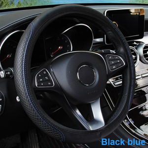 Housse de <span class=keywords><strong>volant</strong></span> de voiture universelle en <span class=keywords><strong>cuir</strong></span> microfibre, housse de protection antidérapante et respirante pour <span class=keywords><strong>volant</strong></span> de 37 <span class=keywords><strong>à</strong></span> 39 cm - Product Image 3