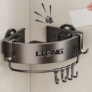 Lteng Triangle Storage Rack Corner Suction Mounted Bathroom Shelf Multi Functional No Drilling Required - Product Image 4