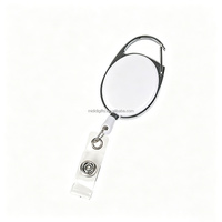 Porta credenciales retráctil blanco para enfermería, soporte YOYO para tarjetas de identificación, llaveros y placas de identificación de plástico.