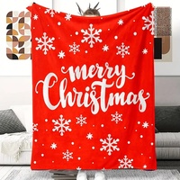 Selimut Sofa Flanel Fleece Cetak Natal Eropa, Dapat Disesuaikan, Anti-Pilling, Untuk Empat Musim