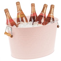 Cuve galvanisée Vin Champagne Seau Bière Boisson Stockage Refroidisseur Boisson Cuve à glace en métal Conteneur Seaux à glace pour fêtes