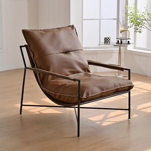 เก้าอี้พักผ่อนสไตล์มินิมอลแบบอิตาลี เก้าอี้โซฟาเดี่ยว ปรับเอนได้ โครงสร้างแข็งแรง นั่งสบาย เหมาะสำหรับห้องนั่งเล่น ระเบียง โซฟาดีไซน์เนอร์ - Product Image 2