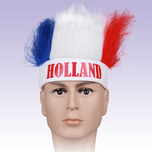 Groothandel Nederland Voetbalfans Aanmoedigingsaccessoires Serie Synthetische Pruik Nederland Hoofdbandpruik - Product Image 1