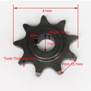 Piñón <span class=keywords><strong>de</strong></span> Motor <span class=keywords><strong>de</strong></span> 9 <span class=keywords><strong>Dientes</strong></span>, Engranaje <span class=keywords><strong>de</strong></span> 1/2" x 1/<span class=keywords><strong>8</strong></span>" para Cadena <span class=keywords><strong>de</strong></span> <span class=keywords><strong>Bicicleta</strong></span>, Piñón <span class=keywords><strong>de</strong></span> Motor con Eje <span class=keywords><strong>de</strong></span> 11 mm y Pasador, Piezas para <span class=keywords><strong>Bicicleta</strong></span> Eléctrica - Product Image 2