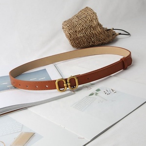 <span class=keywords><strong>Ceinture</strong></span> fine en cuir PU JULUN avec <span class=keywords><strong>double</strong></span> bouton rond doré, <span class=keywords><strong>ceinture</strong></span> pour costume et jean pour femmes - Product Image 6