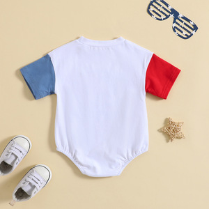 Vêtements pour bébé garçon 4 juillet 2026, <span class=keywords><strong>T</strong></span>-<span class=keywords><strong>shirt</strong></span> à manches courtes et barboteuse bulle pour tout-petit, motif 'American <span class=keywords><strong>Dude</strong></span> Glasses' USA - Product Image 5