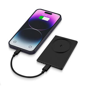 แบตสำรองแม่เหล็กไร้สายแบบขายส่ง ความจุ 2000mAh ดีไซน์บางเฉียบ พกพาสะดวก พร้อมไฟ LED แสดงสถานะ วัสดุ ABS และสแตนเลส - Product Image 2