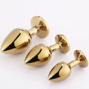 Petit, moyen, grand, plug anal en cristal en forme de cœur avec bijou, plug anal doré, vibrateur/dildo - Product Image 2