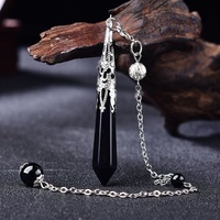 Collier unisexe avec pendentif en cristal naturel d'améthyste et de quartz rose, strass, prisme hexagonal à pointe unique, accessoire de yoga transfrontalier