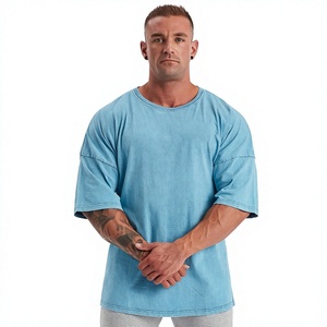 T-shirt Homme Vintage OEM Personnalisé Noir Oversize 100% Coton Lavage Acide Anti-rétrécissement Manches Courtes 240g Grammage Lourd DTG Vente en Gros - Product Image 1