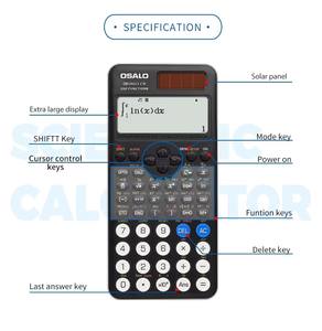 उच्च गुणवत्ता वाले कस्टम लोगो डिजिटल पेशेवर छात्र परीक्षण कैलकुलेटर इलेक्ट्रॉनिक गणित फ़ंक्शन कैलकुलेटर वैज्ञानिक - Product Image 3