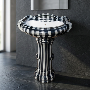 Lavabo de Pedestal Autolimpieza Nuevo modelo Lavabo de diseño de ley con Pedestal Hecho en India Sanitario de cerámica de calidad - Product Image 2