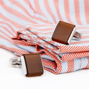 Mancuernillas Cuadradas de Ópalo Color Tawny Francés, Mancuernillas de Metal de Lujo para Camisa de Hombre, Mancuernillas Casuales para Camisa de Negocios - Product Image 6