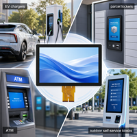 Écran tactile HMI lisible en plein soleil, écran extérieur IP65 IK10, panneau tactile Pcap, 21,5 23,8 pouces, étanche, pour station de recharge de véhicules électriques