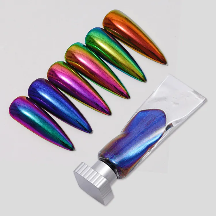 Прямая продажа с фабрики оптовая продажа 6 видов цветов жидкое зеркало хром в бутылке для дизайна ногтей, нейл-арта украшения жидкость, волшебное зеркало, порошок