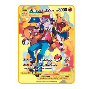 การ์ดสะสมโปเกมอนสแตนเลสหนาสีทอง ชาริซาร์ด ปิกาชู การ์ตูนการ์ดเล่น ของสะสม พวงกุญแจ - Product Image 4