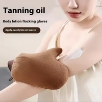 Gants de bronzage double face pour autobronzant Lotion Logo personnalisé Gant exfoliant lavable et gant de bronzage pour le visage Brosses de bain Éponges