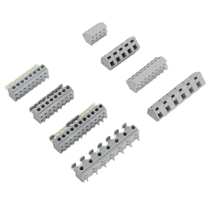 Kton Fabricante 5,0mm Pitch Screwless PCB Bloque de terminales Tipo de resorte Conector de botón para electrónica