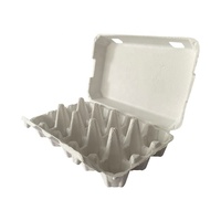 Conteneur d'oeufs en pâte de papier moulé en vrac bon marché 12 cellules boîte de plateau d'emballage d'oeufs de caille 15 unités d'emballage Carton d'oeufs en pulpe naturelle/blanche