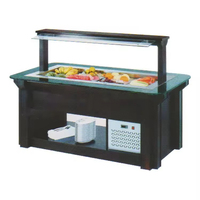 Réfrigérateur commercial pour buffet de salades, équipement de restauration, contrôle numérique de la température, vitrine haute en acier inoxydable