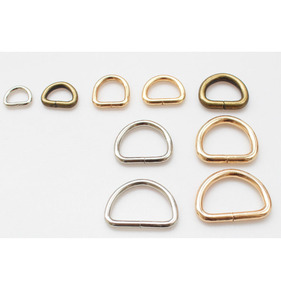 13mm 16mm 20mm 25mm 32mm 실버 골드 블랙 금속 철 도금 D 링 루프 버클 끈 후크 가방 액세서리 DIY 공예 - Product Image 1