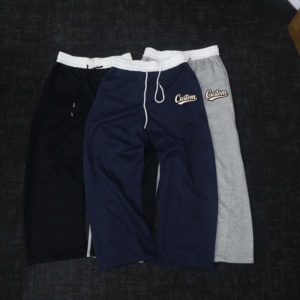 Custom Logo Embroidered <b>Men's</b> Casual Sweatpants Elastic Waist Drawstring Midweight Cotton Streetwear Style - Product Image 2