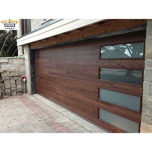 Porte <span class=keywords><strong>de</strong></span> <span class=keywords><strong>garage</strong></span> résidentielle sectionnelle automatique en acier 16x8 intelligente moderne avec accessoire moteur pour les maisons - Product Image 1