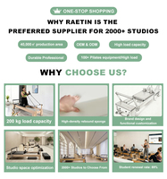 Cama de Pilates Reformer de Madera de Arce con Correas de Doble Bucle para Centros de Fitness de Lujo