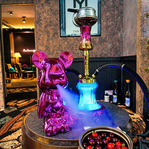 Yüksek kalite toptan alüminyum Rezin c ile Led ışık büyük boy bakım ayı nargile Dubai Sheesha Shisha - Product Image 1