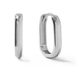 Joyería de alta calidad 925 Plata de Ley 18K Oro Mini Pendientes de aros de silueta en forma de U para mujer - Product Image 6