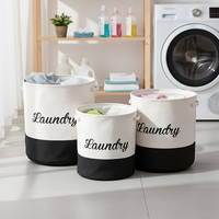 Panier à linge rond en toile pour la maison, organisateur de vêtements et panier à linge sale – En stock, vente en gros