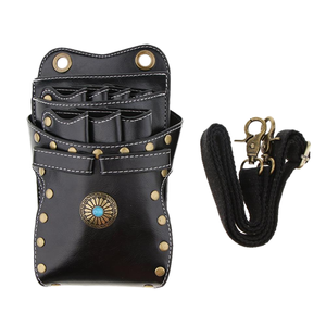 Sac de taille en cuir pour barbier outils de coiffeur salon de coiffure porte-ciseaux et peignes étui spécial pour pinces à cheveux - Product Image 1